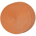 FunWheat Pumpkin Orange Braided Placemats Set of 4 - 15 Inch Washable Non-Slip Table Mats for Fall Decor