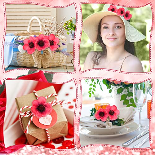500 Pieces Red Fake Poppies Flowers Artificial Decor for Halloween & Memorial