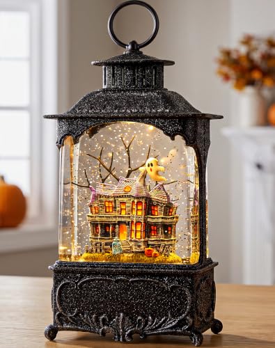 Halloween Snow Globe Lantern - Haunted House Variation Indoor Halloween Decoration