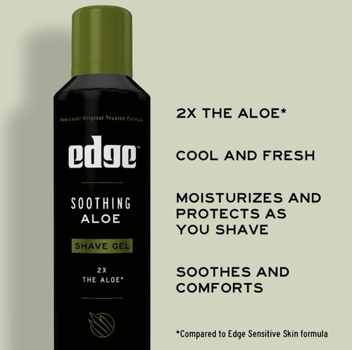Soothing Aloe Shave Gel Men Shave Gel by Edge, 7 Ounce ( 3 Pack )