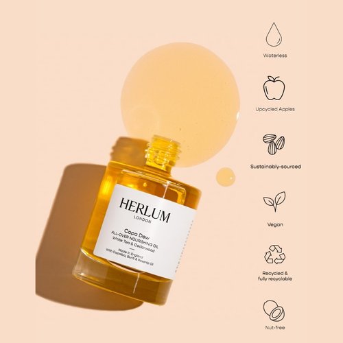 Herlum Copa Dew All-Over Nourishing Oil - Restores & Hydrates Skin, Hair & Body with Antioxidant-Rich Copaiba, Rosehip, Squalane Oils - Fast-Absorbing, Vegan, Waterless Formula, 50ml - Made in the UK