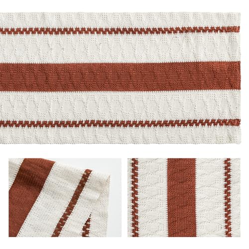 Caramel Rustic Woven Table Runner 12x48 Inch - Durable Home Decor