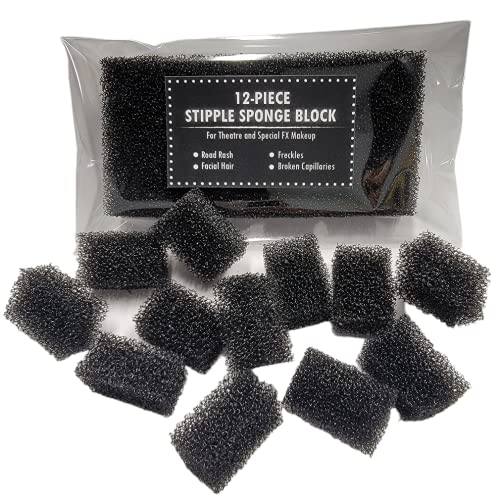 12-Piece Small Pore Stipple Sponge Block for Special Effects Makeup