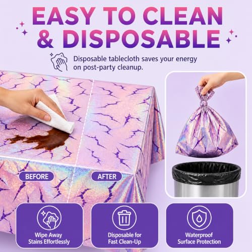 Pink Lightning Kpop Birthday Decorations Set Banner & Tablecloth