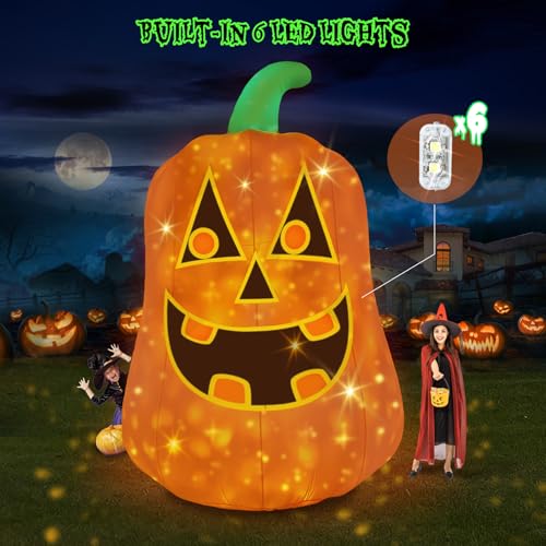Giant Pumpkin Inflatable Halloween Decoration - 12FT Outdoor & Indoor Yard Decor with Built-in LED Lights & Flashing Light - Variation of THIS listing