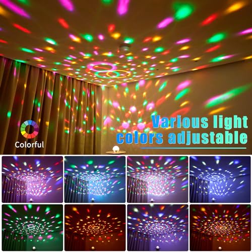 White Disco Ball Lights with Bluetooth Speaker, RGB Sound Activated Party Lighting