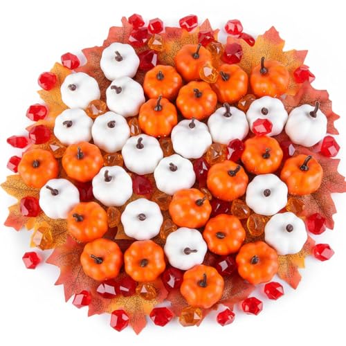 Fall Table Decor Bundle with Ice Cubes, Pumpkins & Maple Leaves