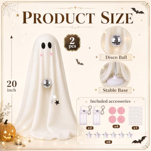 Lighted Ghost Halloween Decorations Set for Indoor & Outdoor Festive Decor