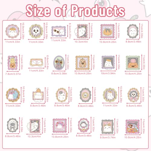 Halloween Fridge Magnets Set - Cute Ghost & Pumpkin Design, 24 Pcs, Reusable Refrigerator Stickers, Holiday Kitchen & Home Decor - Variation of Cute Ghost
