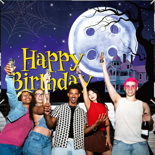 Large Button Eye Birthday Banner Backdrop - Halloween Horror Cartoon Party Decor