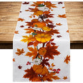 Thanksgiving Table Runner 73 x 12 Inches Fall Maple Leaves & Pumpkins Autumn Decor