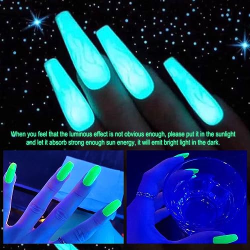Glow in The Dark Polygel Nail Kit - 8 Colors for Nail Extensions & Art