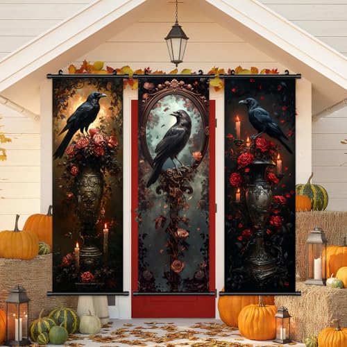 Halloween Wall Art Set - Haunted Mansion Decor 15.8x47.2in - Variation of THIS listing