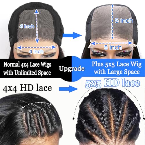 Kerberey Glueless Wigs Human Hair Pre Plucked Pre Cut Wear and Go Bob Wig Human Hair Deep Wave Wigs 5x5 HD Lace Closure Curly Wigs for Black Women Lace Front Glueless Wigs Human Hair 8Inch