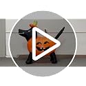 Halloween Inflatable Pumpkin Dog Decoration with LED Lights - 4FT Tall, Outdoor Indoor Yard Decor with Self-Inflating Blower