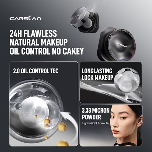 CARSLAN 2.0 Black Magnet Loose Powder for Oil Control & Mattifying - Translucent