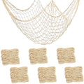 Nautical Fish Net Decorations - 6 Pack 80x40 Inch Cotton Sea Party Backdrop