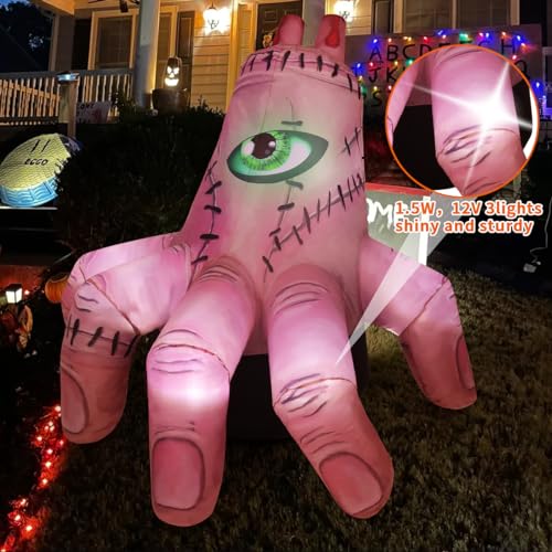 Halloween Inflatable Hand Decoration with LEDs - 6 FT Outdoor Yard Decor - Skin Variation