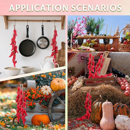 Ceramic Chili String Decoration - Faux Red Pepper Garland for Kitchen & Home Decor - Variation of THIS listing