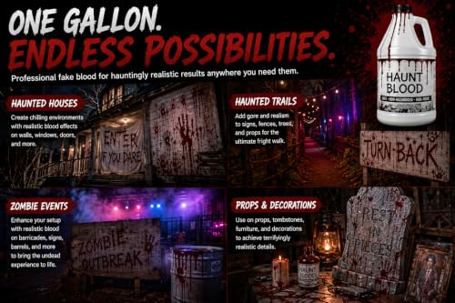 Gallon Fake Blood for Halloween & Special Effects - Realistic Hollywood SFX Makeup Liquid