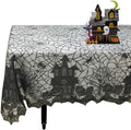 Halloween Pumpkin Embroidered Lace Tablecloth 70x52 Inch - Fall Decor, Sibling Variation