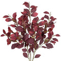 Artificial Burgundy Fall Euonymus Leaves Stems with Flower Seeds - 3 Pcs, 32 Inches