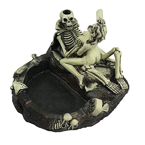 Skull Cigar Ashtray Halloween Decor Large Resin Stand for Indoor Outdoor Use
