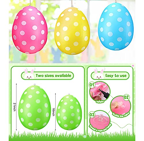 Inflatable Easter Eggs Set of 6 - 16 Inch Outdoor Yard Garden Decorations - Set A