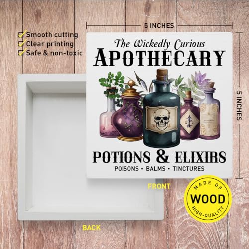 Witchy Wooden Sign Decor - Mystical Table Art for Home & Gift