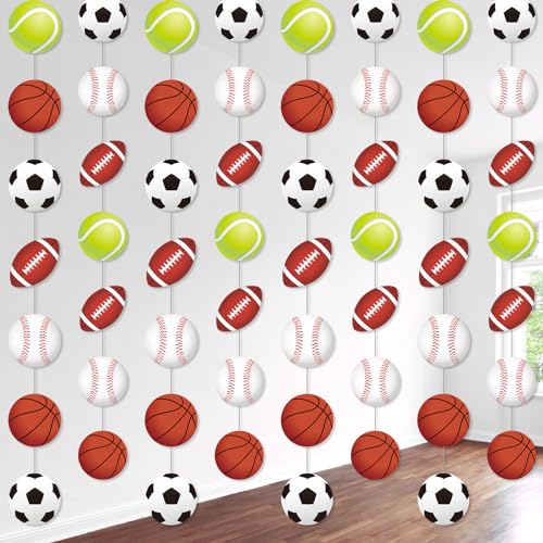 Sports Party Decorations Garland - 8 Paper Banners with Sport Variation