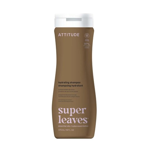ATTITUDE Hydrating Shampoo - Nourishing Formula for Dry Scalp & Dehydrated Hair | Peppermint & Sweet Orange, 16 Fl Oz