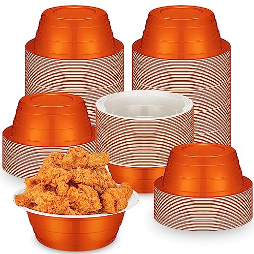 Disposable Plastic Salad & Dessert Bowls - 23 oz Orange, Pack of 50