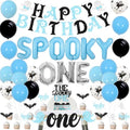 Halloween First Birthday Decorations Set for Boys - Banner, Balloons & Cake Toppers