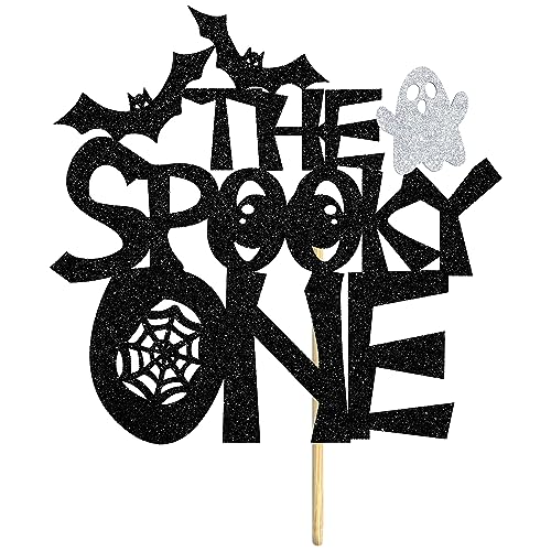 Halloween Ghost Spider First Birthday Cake Topper - Spooky Party Decor