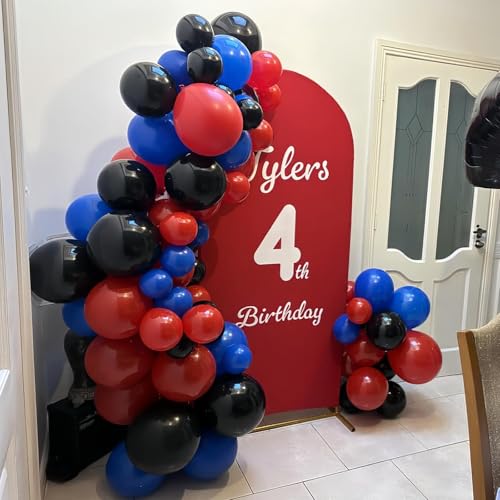 12 Inch Red Blue Black Latex Balloons Set - Spider Theme Party Decorations - Variation: Red Blue Black