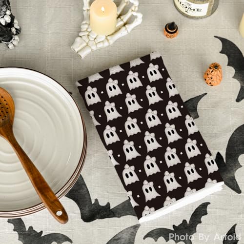 Black Ghost Halloween Kitchen Towels Set of 2 - 18x26 Inch Artoid Mode