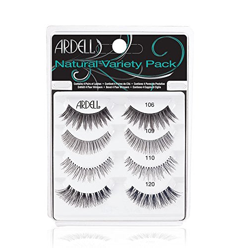 Ardell False Eyelashes Variety Pack - Natural Reusable Strip Lashes 4 Pairs - Best Of