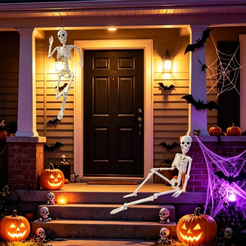 3FT Skeleton Halloween Decorations - Life Size Posable Skeleton with Joints