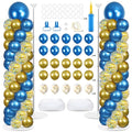 Adjustable Balloon Column Stand Kit with Bases Navy Blue & Gold - Reusable Party Decor