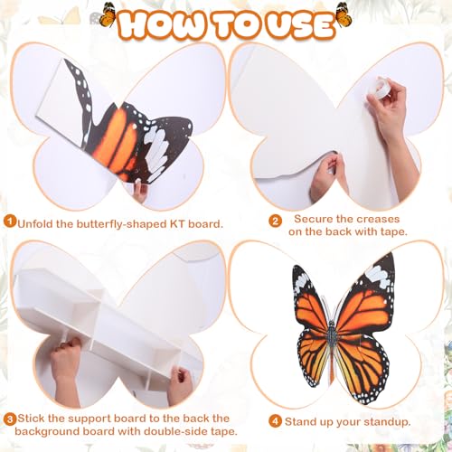 Giant Monarch Butterfly Cardboard Cutout Standee - Life Size Photo Prop for Parties & Decor - 47 Inch Variation