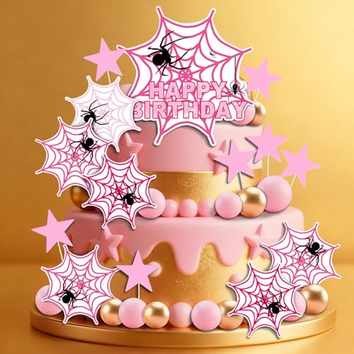 Spider Cake Topper and Decoration Set for Birthday Parties - 40 pcs