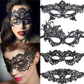 Black Lace Eye Mask for Women Masquerade Halloween Party Accessories - Set of 4