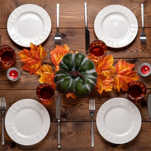 Fake Pumpkin Decorative Centerpiece - Brown 9.5 Inch Autumn Fall Craft