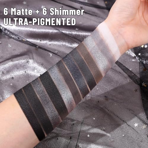 Smokey Eyeshadow Palette - 12 High Pigment Shades, No Brush, Variation 07