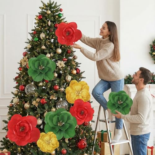 Large Paper Flower Decorations - 18pcs Mixed Sizes for Wedding, Party & Holiday Backdrops