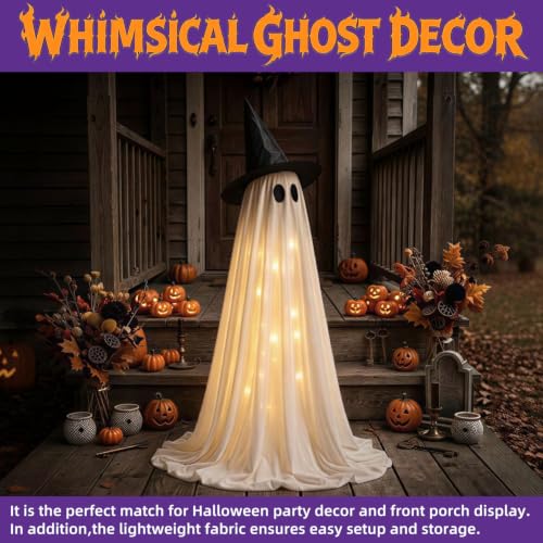 Lighted Ghost Halloween Decorations Set - Indoor & Outdoor Spooky Yard Decor