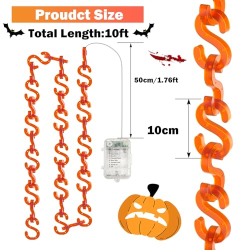 Halloween String Lights Battery Operated 10Ft 160 LEDs Waterproof with 8 Modes - Orange (Variation of THIS listing)