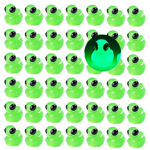 Mini Resin Alien Duck Figurines Set - 100 Sci-Fi Green Collectible Toys