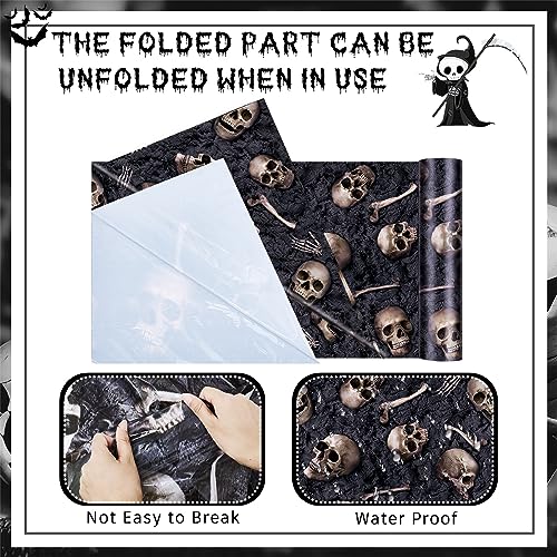 Halloween Skeleton Tablecloth 100 ft x 54 in Plastic Backdrop for Parties