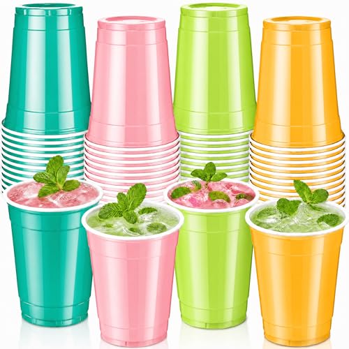 48 Pack Colorful Plastic Cups 12oz for Parties and Events - Witch Theme